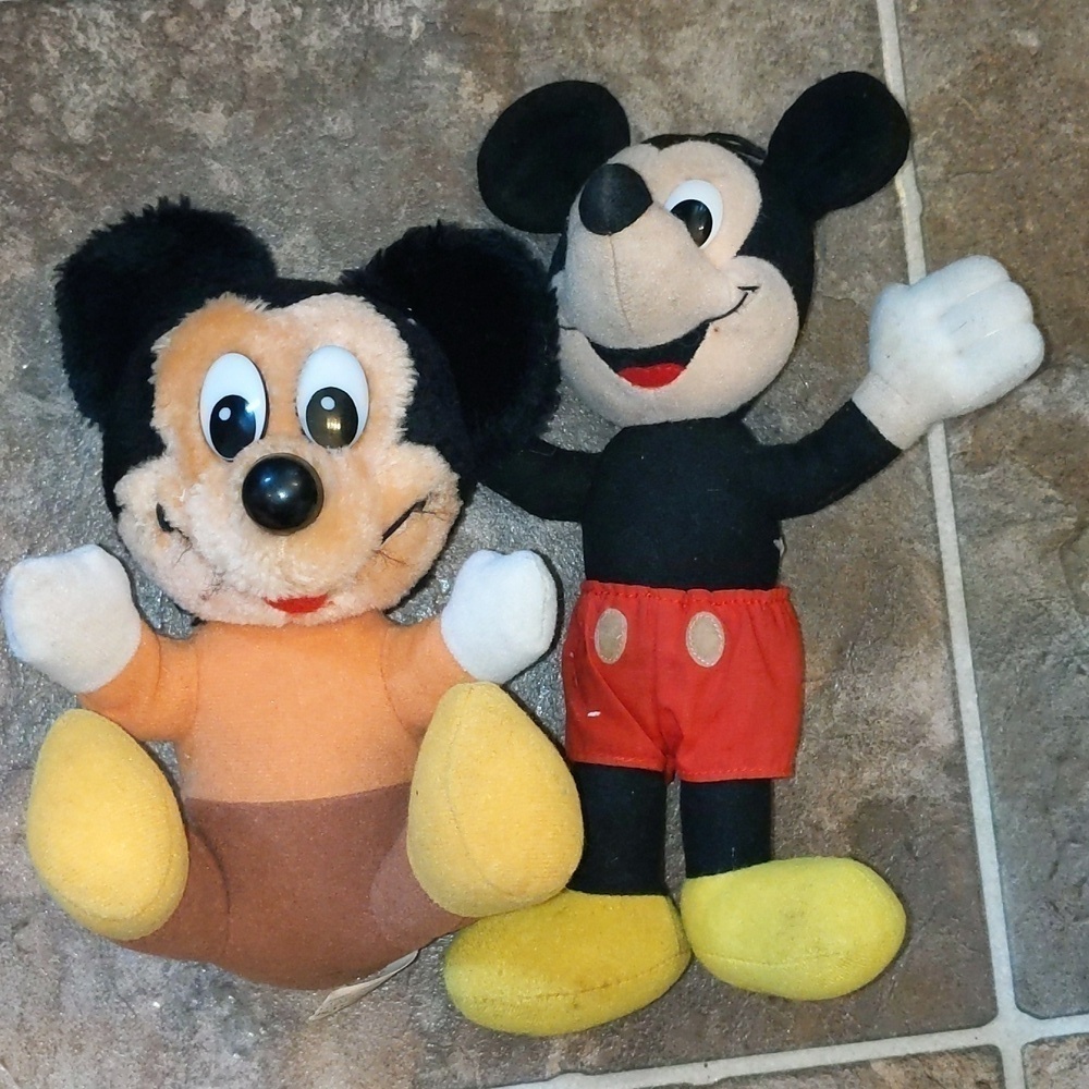 2 vintage Mickey Mouse. One states Korea.